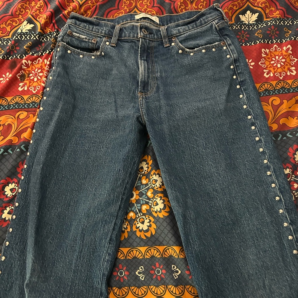 Abercrombie & Fitch Studded Baggy Low Rise